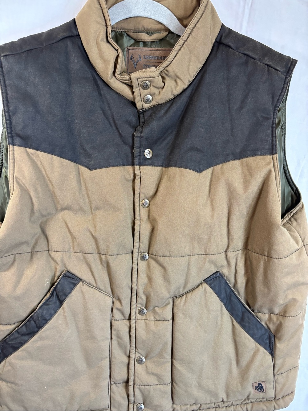 Legendary Whitetails Tan and Dark Brown Quilted Work Vest